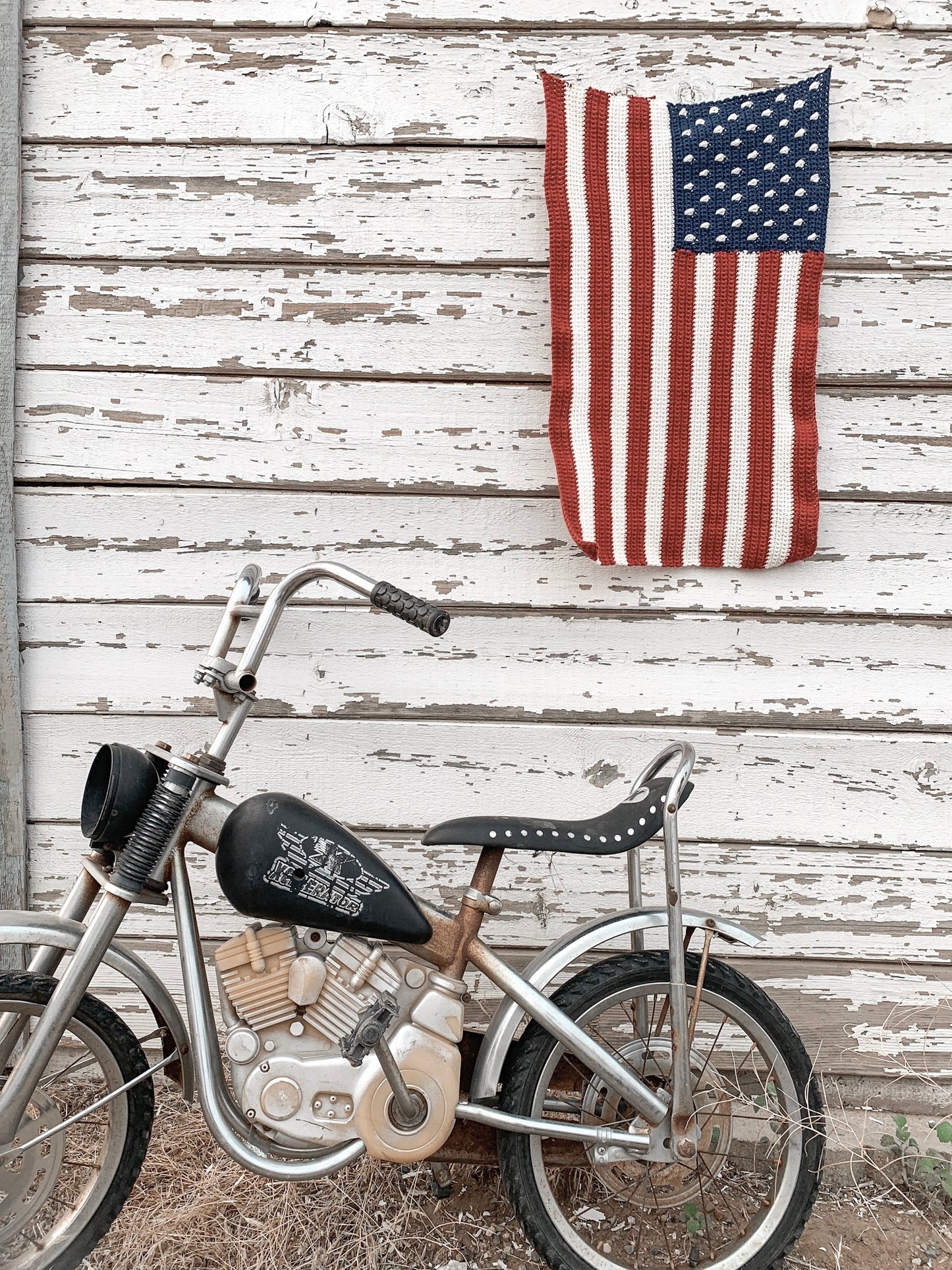 Crochet American Flag Wall Piece